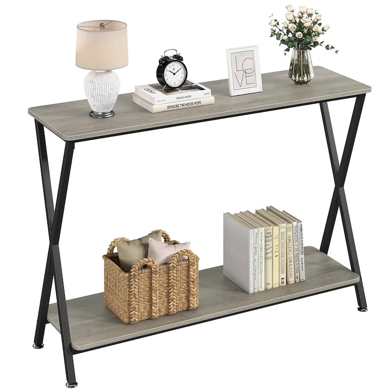 Console sottile con ripiano inferiore