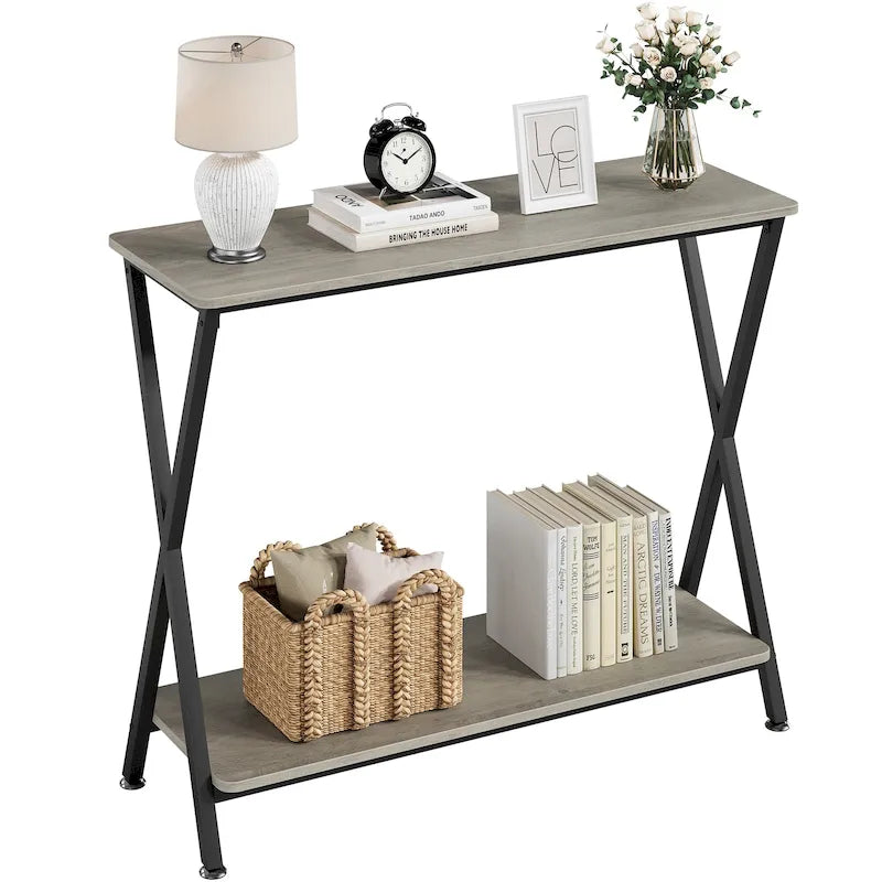 Console sottile con ripiano inferiore
