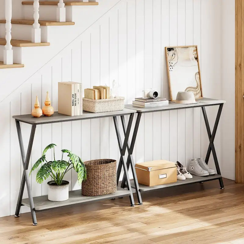 Console sottile con ripiano inferiore