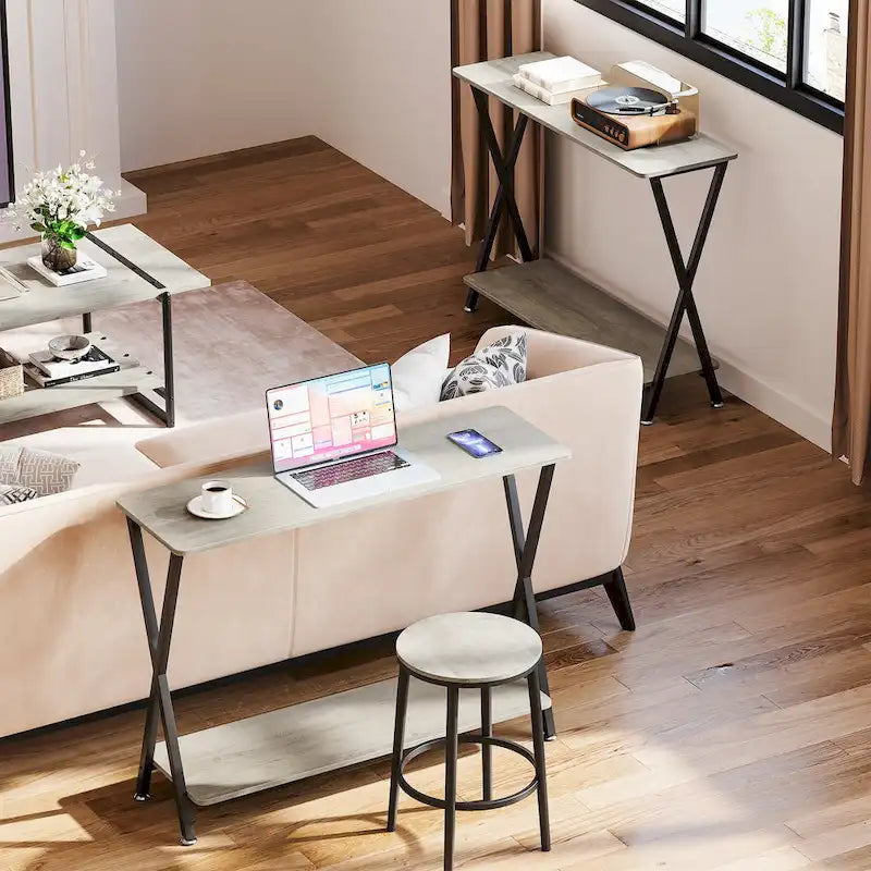 Console sottile con ripiano inferiore