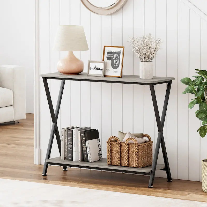 Console sottile con ripiano inferiore