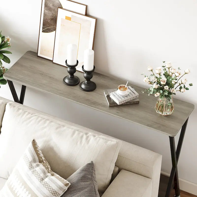 Console sottile con ripiano inferiore