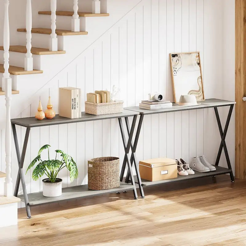 Console sottile con ripiano inferiore