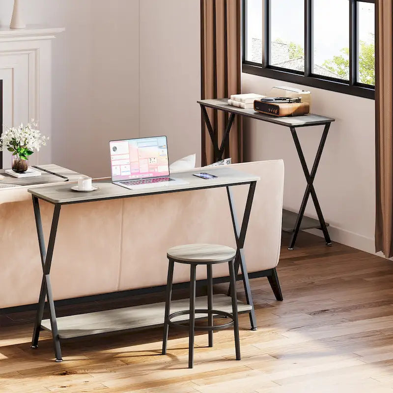 Console sottile con ripiano inferiore