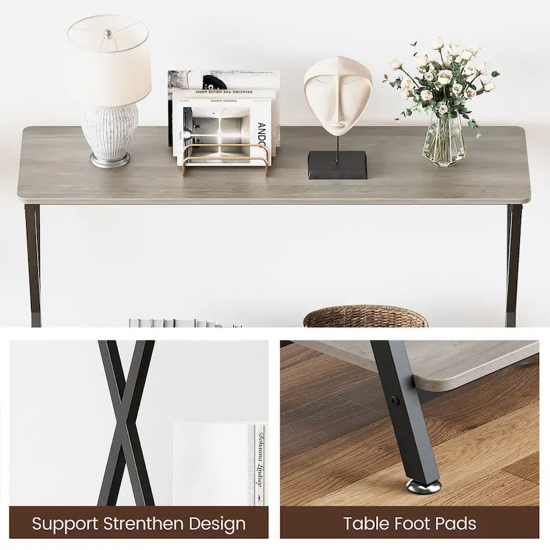Console sottile con ripiano inferiore
