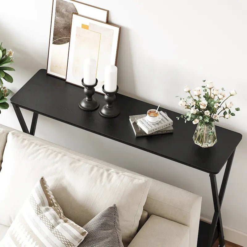 Console sottile con ripiano inferiore