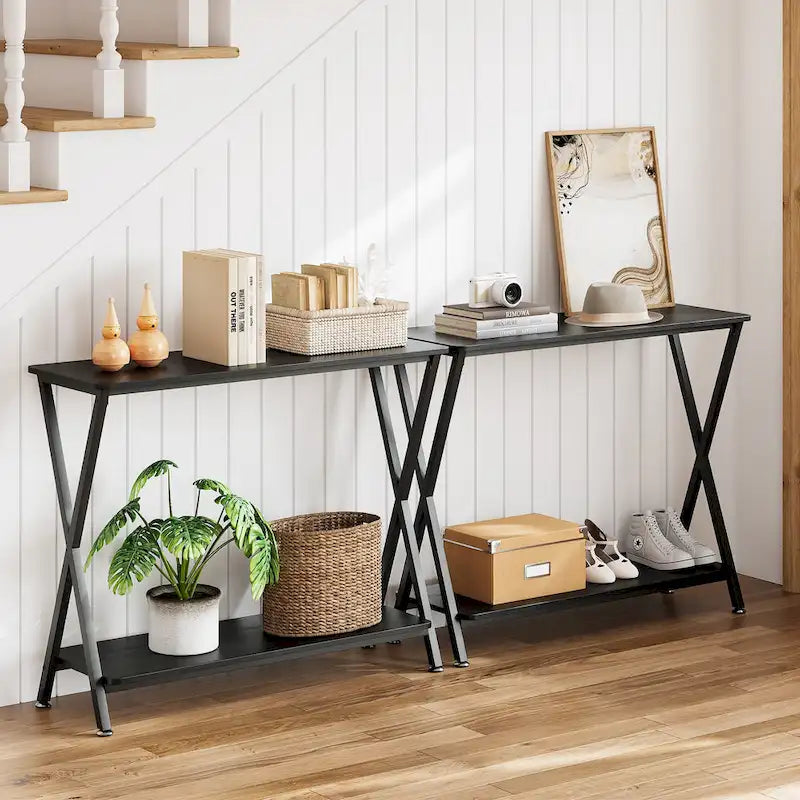 Console sottile con ripiano inferiore