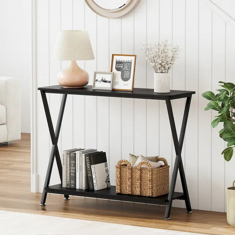 Console sottile con ripiano inferiore