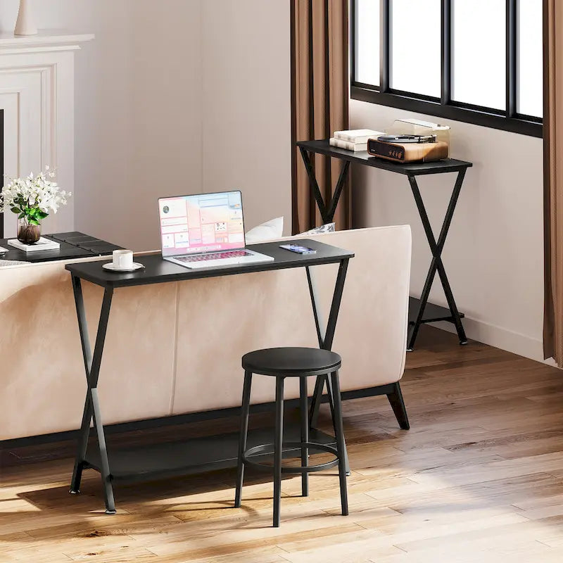 Console sottile con ripiano inferiore