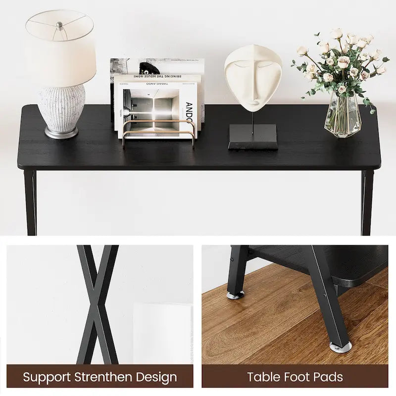 Console sottile con ripiano inferiore