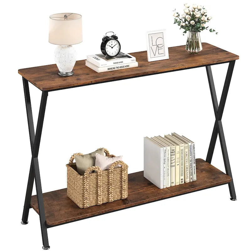 Console sottile con ripiano inferiore