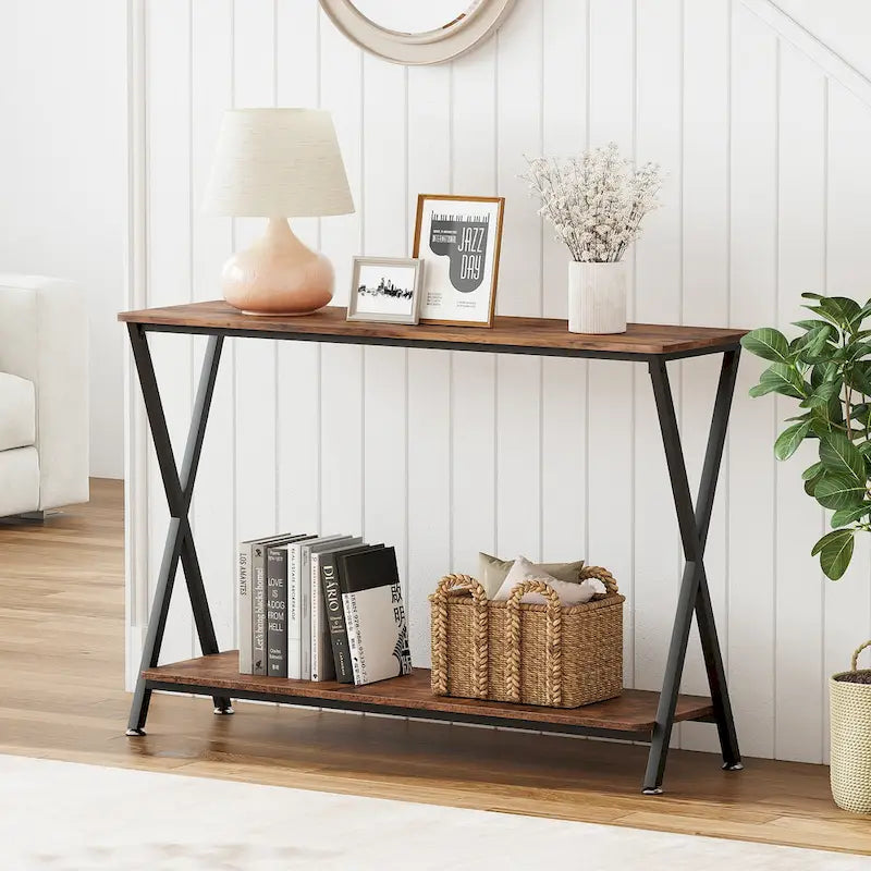 Console sottile con ripiano inferiore