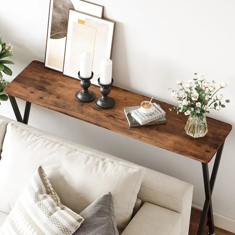Console sottile con ripiano inferiore