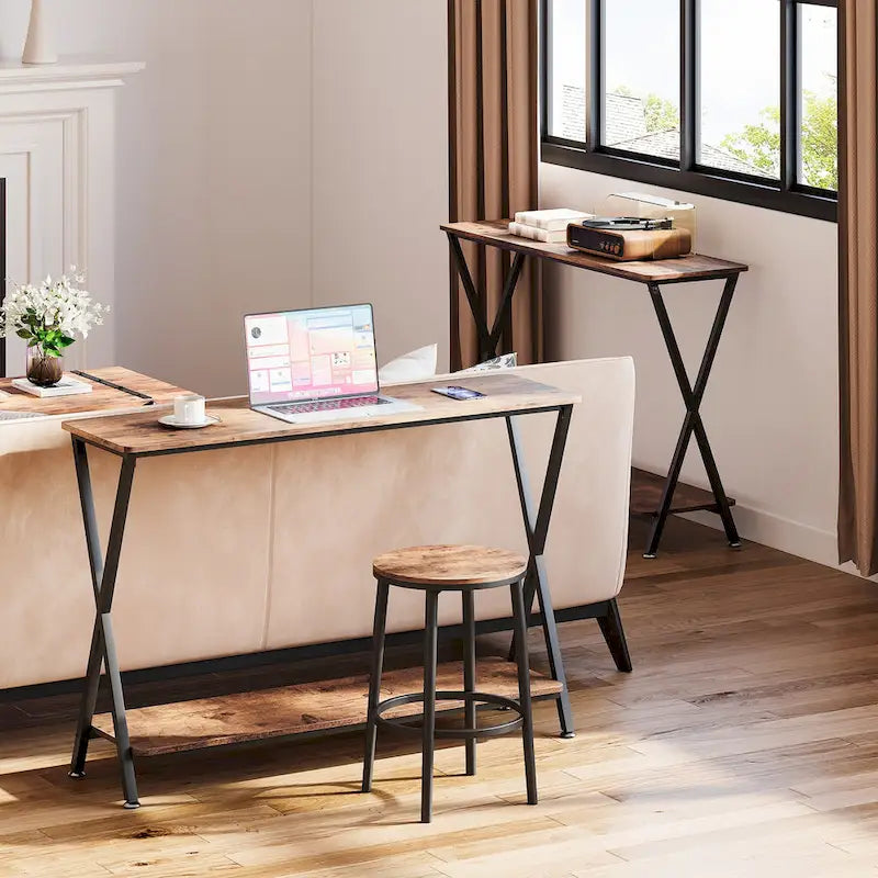 Console sottile con ripiano inferiore