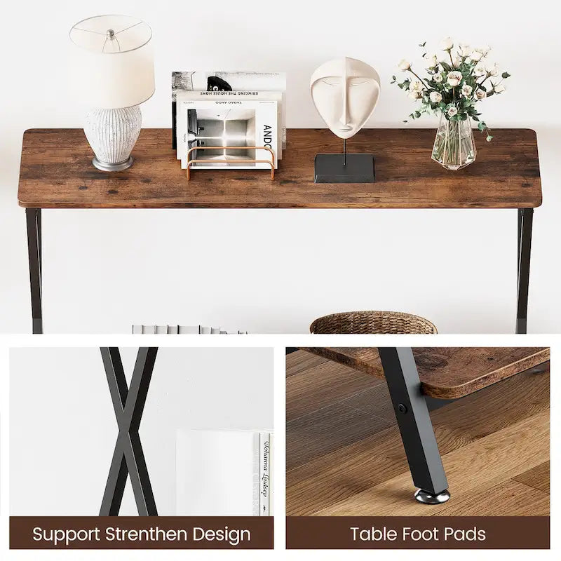 Console sottile con ripiano inferiore
