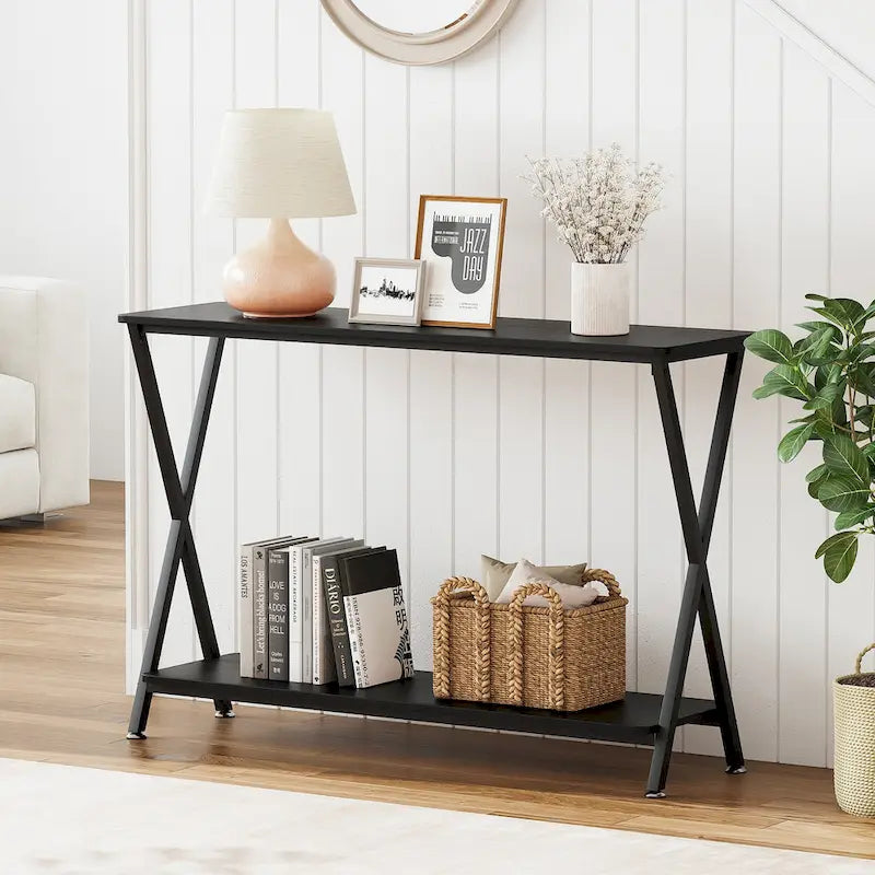 Console sottile con ripiano inferiore