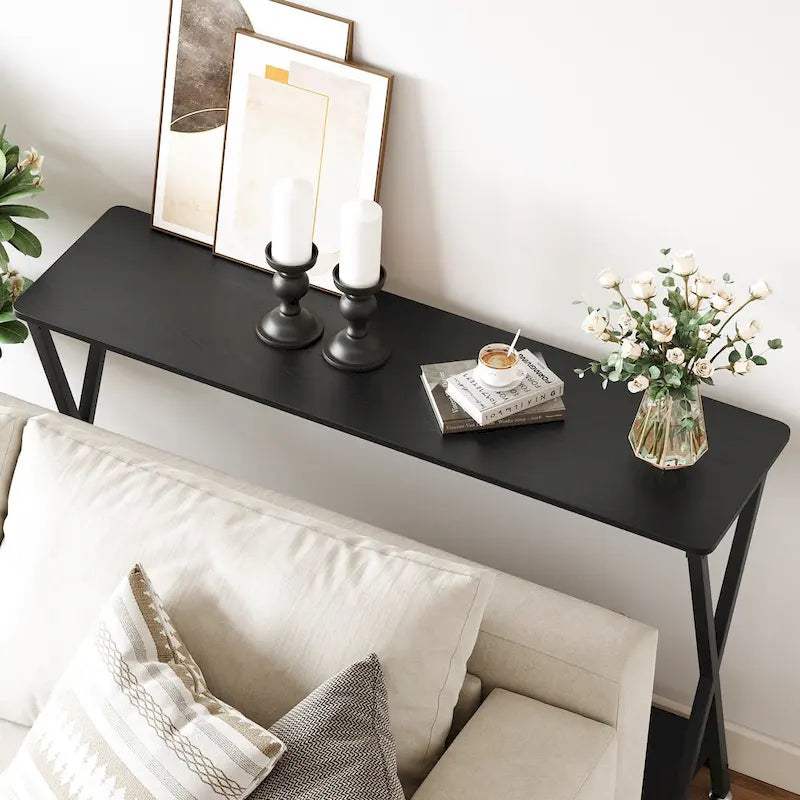 Console sottile con ripiano inferiore