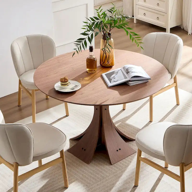 Set di 2 sedie da pranzo ad altezza bancone con seduta imbottita e base in legno di frassino