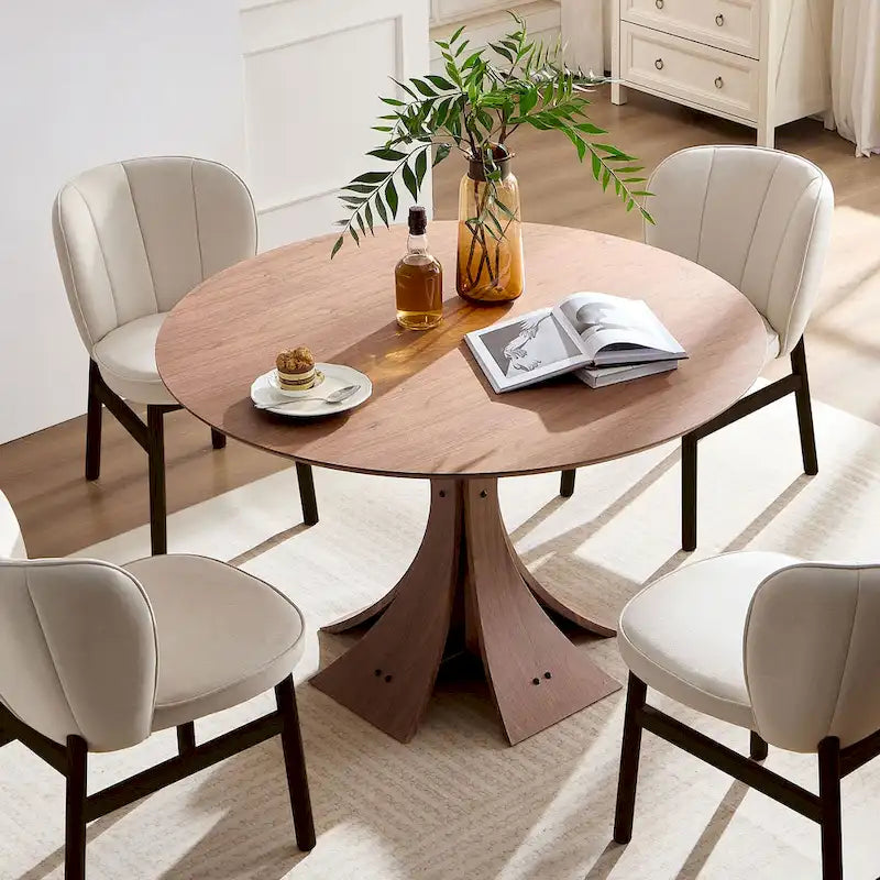 Set di 2 sedie da pranzo ad altezza bancone con seduta imbottita e base in legno di frassino