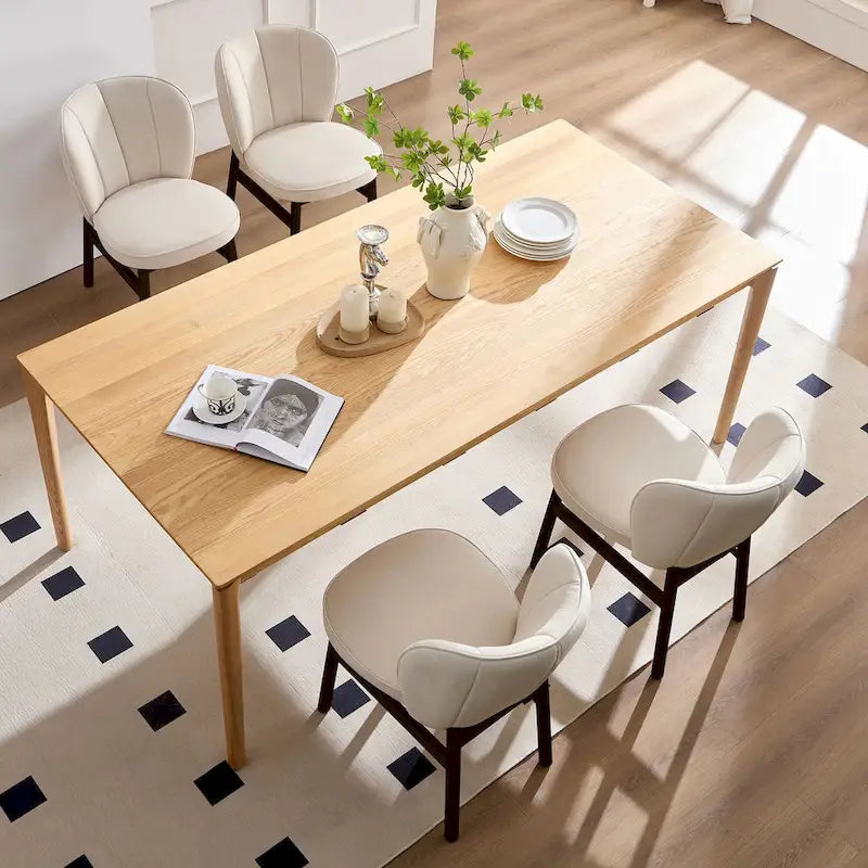 Set di 2 sedie da pranzo ad altezza bancone con seduta imbottita e base in legno di frassino