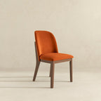 Sedia da pranzo in velluto con gambe in legno (Set di 2)