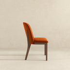 Sedia da pranzo in velluto con gambe in legno (Set di 2)