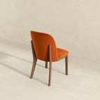 Sedia da pranzo in velluto con gambe in legno (Set di 2)