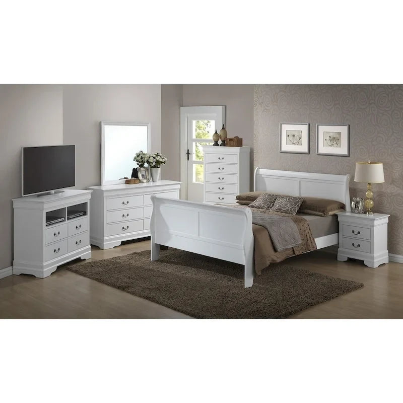 Letto a piattaforma Full Sleigh - Bianco