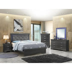 Letto matrimoniale con luci a LED decorative - Nero