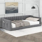 Divano letto in velluto Twin XL con base a doghe in legno curvato