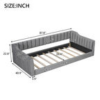 Divano letto in velluto Twin XL con base a doghe in legno curvato