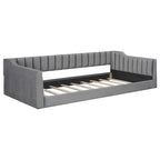 Divano letto in velluto Twin XL con base a doghe in legno curvato