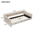 Divano letto in velluto Twin XL con base a doghe in legno curvato