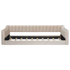 Divano letto in velluto Twin XL con base a doghe in legno curvato