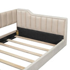Divano letto in velluto Twin XL con base a doghe in legno curvato