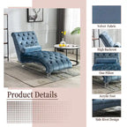 Chaise longue in velluto con design a "S", schienale capitonné, borchie e gambe in acrilico