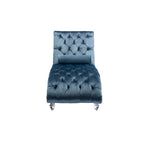 Chaise longue in velluto con design a "S", schienale capitonné, borchie e gambe in acrilico