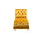 Chaise longue in velluto con design a "S", schienale capitonné, borchie e gambe in acrilico