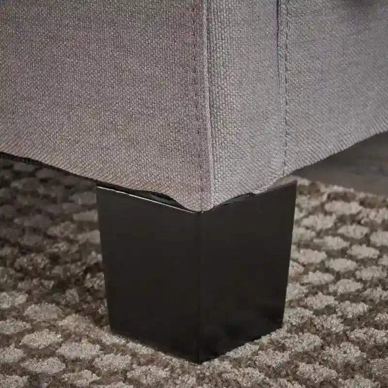 Letto matrimoniale imbottito King Size con testiera ad ali capitonné – Grigio chiaro