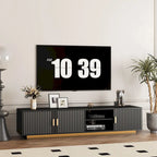Mobile TV da 65" in stile Mid-Century con luci LED e vano portaoggetti per TV fino a 60"