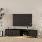 Mobile TV da 65" in stile Mid-Century con luci LED e vano portaoggetti per TV fino a 60"