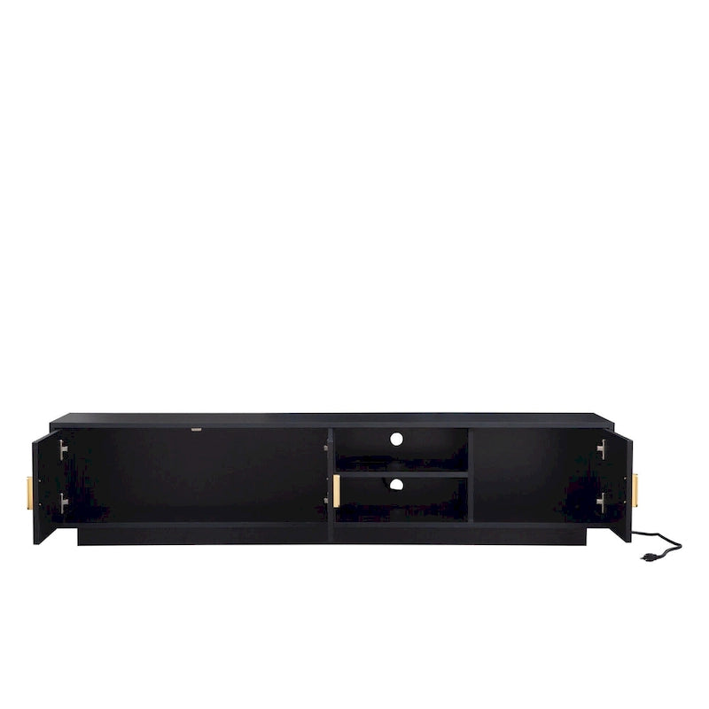 Mobile TV da 65" in stile Mid-Century con luci LED e vano portaoggetti per TV fino a 60"