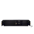 Mobile TV da 65" in stile Mid-Century con luci LED e vano portaoggetti per TV fino a 60"