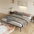 Letto a piattaforma King in metallo con testiera in legno a forma di onda