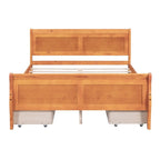 Letto a piattaforma matrimoniale in legno con 4 cassetti contenitore