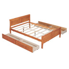 Letto a piattaforma matrimoniale in legno con 4 cassetti contenitore