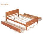 Letto a piattaforma matrimoniale in legno con 4 cassetti contenitore
