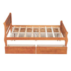Letto a piattaforma matrimoniale in legno con 4 cassetti contenitore