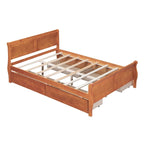 Letto a piattaforma matrimoniale in legno con 4 cassetti contenitore
