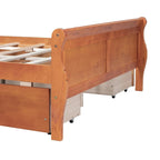 Letto a piattaforma matrimoniale in legno con 4 cassetti contenitore
